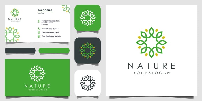 Minimalist elegant floral rose logo design for beauty, Cosmetics, yoga and spa. logo design and business card vector