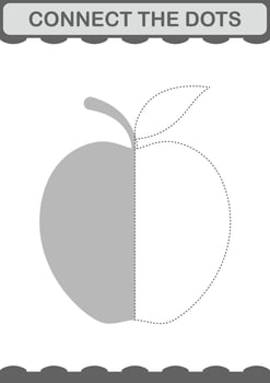 Connect the dots Apple. Worksheet for kids vector