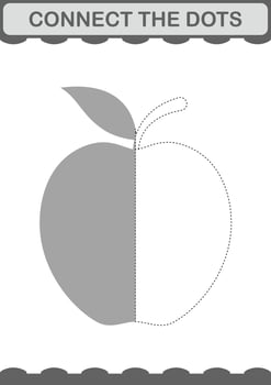 Connect the dots Apple. Worksheet for kids vector