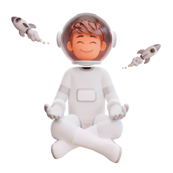 cute astronaut meditating png