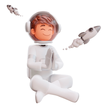 cute astronaut meditating png