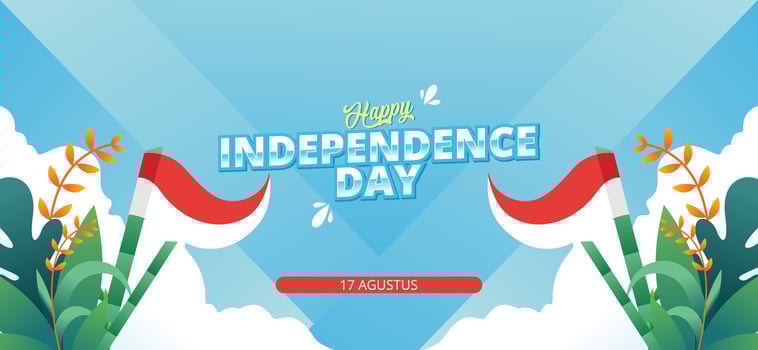 Indonesian independence day banner greeting. vector