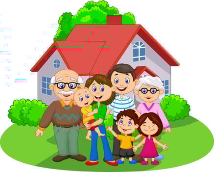 Happy cartoon family vector