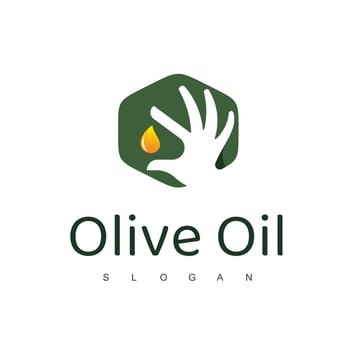 Olive Oil Logo With Droplet Symbol vector
