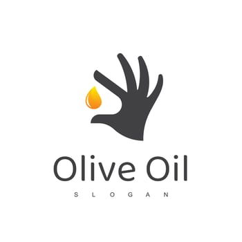 Olive Oil Logo With Droplet Symbol vector