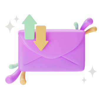 Object UI Icon, Upload, and Download Email, 3d Illustration png