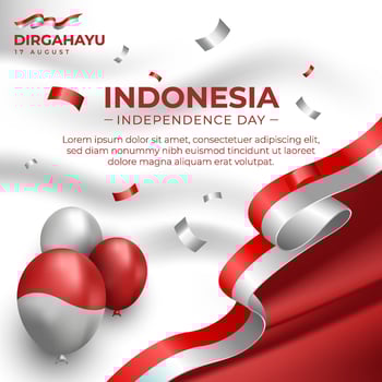 Indonesia Independence Day Social Media Flyer vector