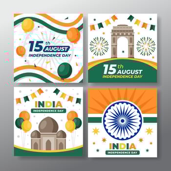 India Independence Day Social Media vector
