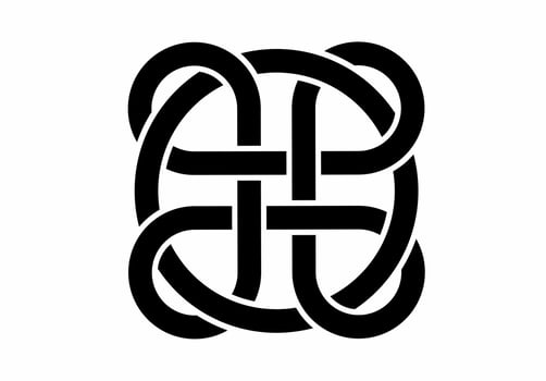 Celtic knot, interlocked circles sign logo vector