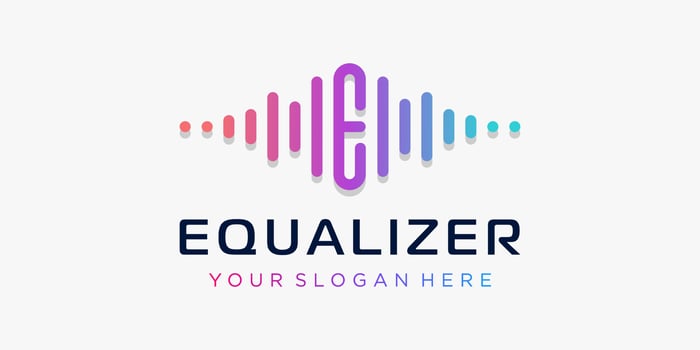Letter E with pulse . equalizes element. logo template electronic music, equalizer, store, DJ music, nightclub, disco. audio wave logo concept, multimedia technology themed, abstract shape. vector