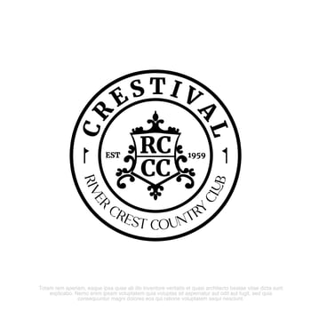emblem in the shape of a circle with a classic and elegant style. for agency, club, lawyer emblems, with vintage style vector