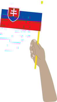 Slovakia vector hand drawn flag, Slovak koruna