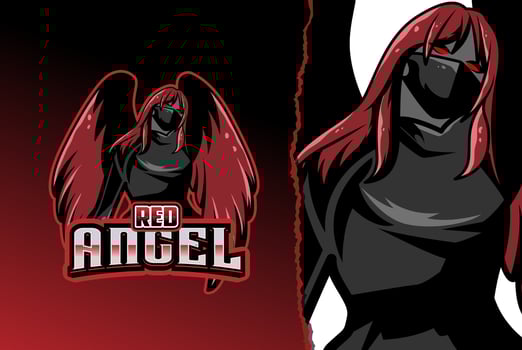 red angel esport logo - premium vector