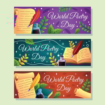 World Poetry Day Banner vector