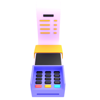 3d render illustration pos terminal for bills payment png