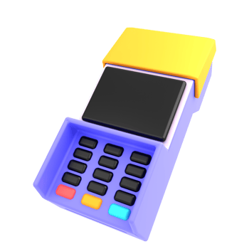 3d render of credit card reader icon png