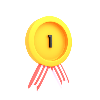 3d icon business, gold medal png