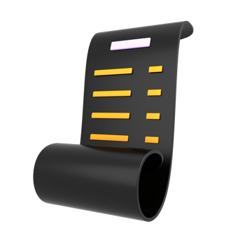 3d rendering paper bill transaction receipt payment icon png