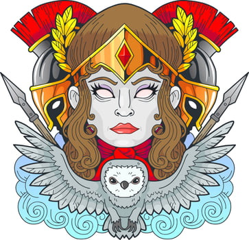 ancient greek goddess athena vector