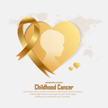 Gold Childhood cancer awareness month design background. International Childhood cancer day design vector