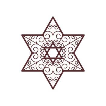 Star of David decoration element. Jewish Religion symbol. Vector illustration
