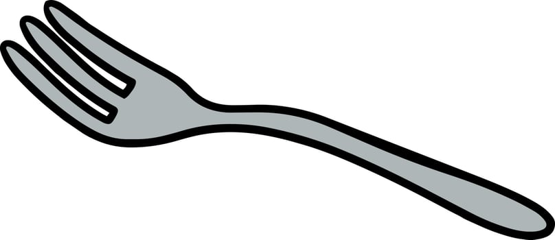 Fork Cartoon Colored Clipart Illustration vector