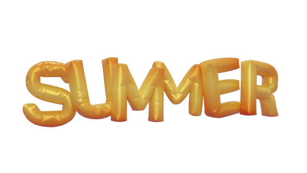 Summer Balloon Composition 3D Render Text png