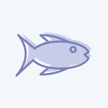 Icon Fishing. suitable for education symbol. two tone style. simple design editable. design template vector. simple illustration vector