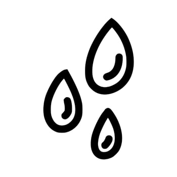 three drops of water or oil icon hand drawn doodle outline vector template illustration collection for and coloring book