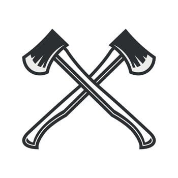 Doodle Dual Axe Illustration Cartoon Concept Vector. Suitable For Logo, Wallpaper, Banner, Background, Card, Book Illustration, T-Shirt Design, Sticker, Cover vector
