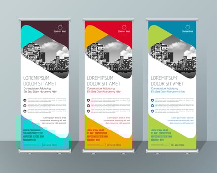 Banner Design Signboard Advertising Brochure Flyer Template Vector X-banner and Street Business Flag of Convenience, Layout Background