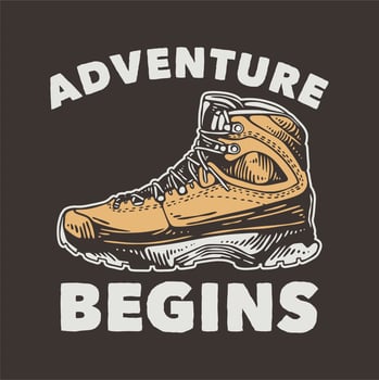 vintage slogan typography adventure begins for t shirt design vector