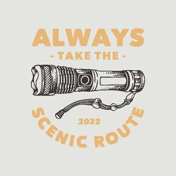 vintage slogan typography always take the scenic route for t shirt design vector