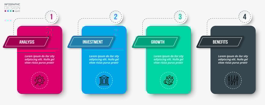Infographic template business concept with step. vector