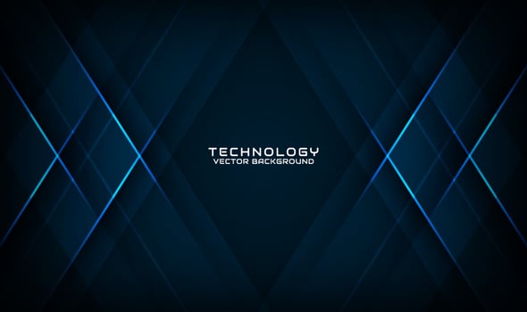 3D blue technology abstract background overlap layer on dark space with light line effect decoration. Graphic design element rhombus style concept for banner, flyer, card, brochure, or landing page vector