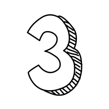black line number three arabic vector