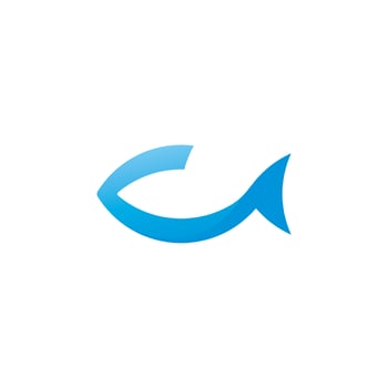 Abstract Blue Fish Logo Template vector