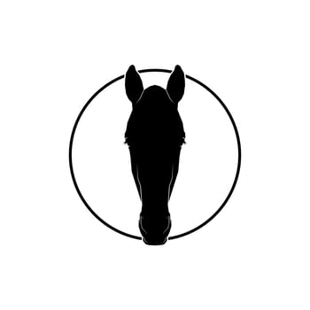 Horse Head Silhouette for Logo, Icon-Symbol, Pictogram or Graphic Design Element. Vector Illustration