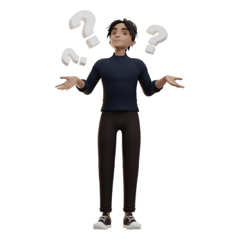 Male character confused, 3d Illustration png