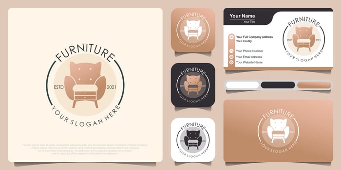 furniture logo. Symbol and icon of chairs, sofas, and home furnishings. vector