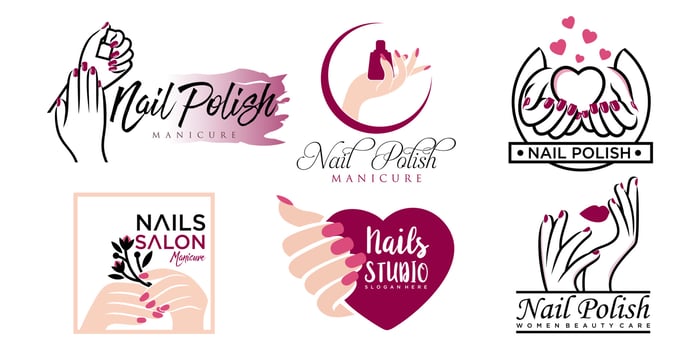 Vector logo design for manicure and nails salon