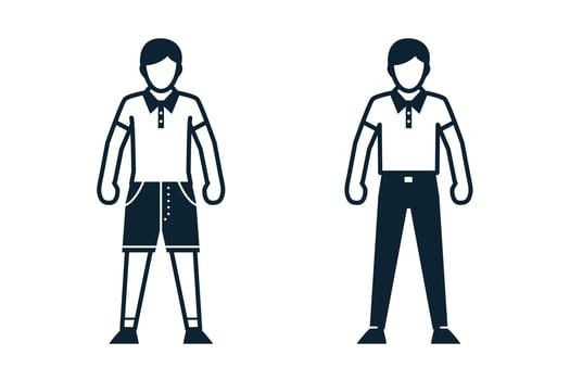 People, Man, Fashion, Clothing icons with White Background vector