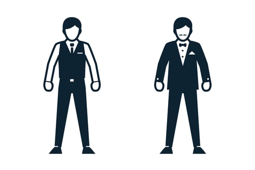 People, Man, Fashion, Clothing icons with White Background vector