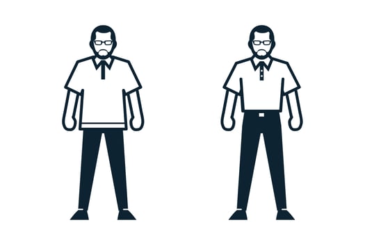 People, Man, Fashion, Clothing icons with White Background vector