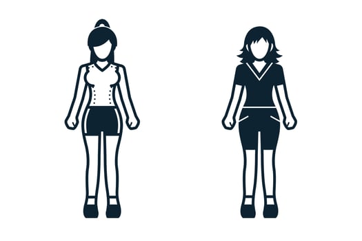 People, Women, Fashion, Clothing icons with White Background vector