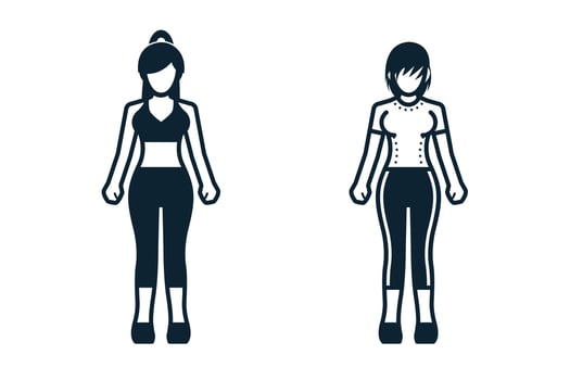 People, Women, Fashion, Clothing icons with White Background vector