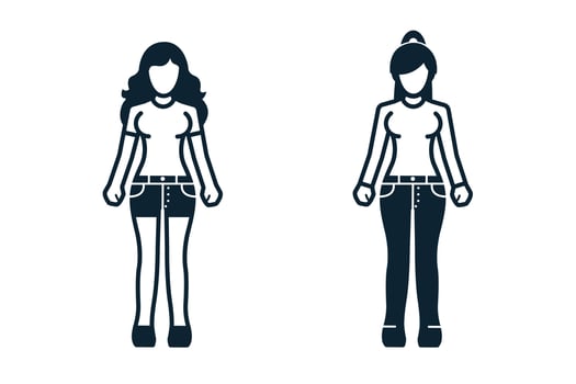 People, Women, Fashion, Clothing icons with White Background vector