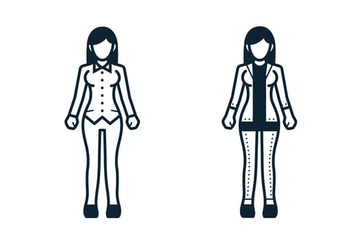 People, Women, Fashion, Clothing icons with White Background vector