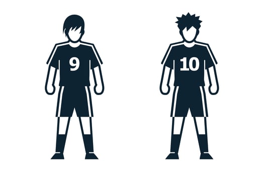 Soccer Player, People and Clothing icons with White Background vector