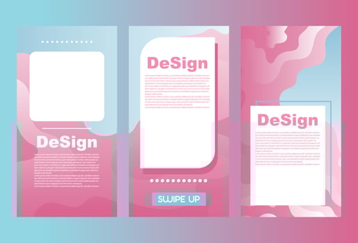 Pink gradient social media stories vector art